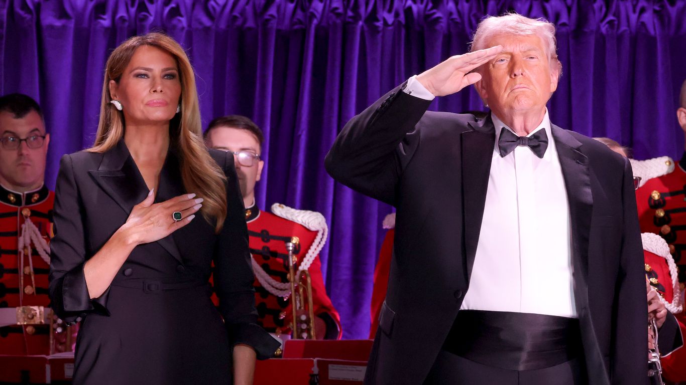 President Trump speaking at a podium.