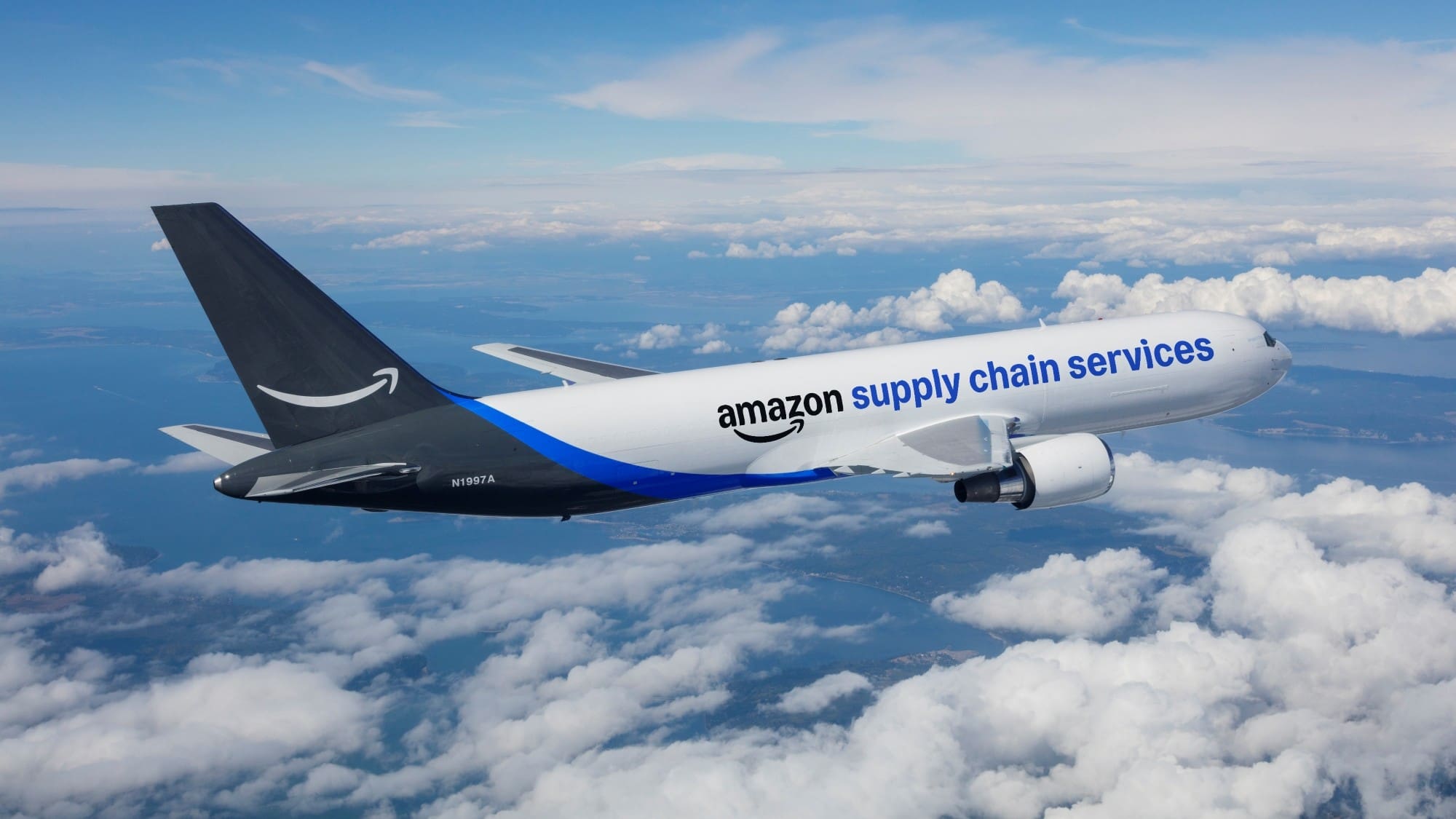 A graphic representing global logistics networks connecting various points with lines and icons for ships, planes, and trucks.