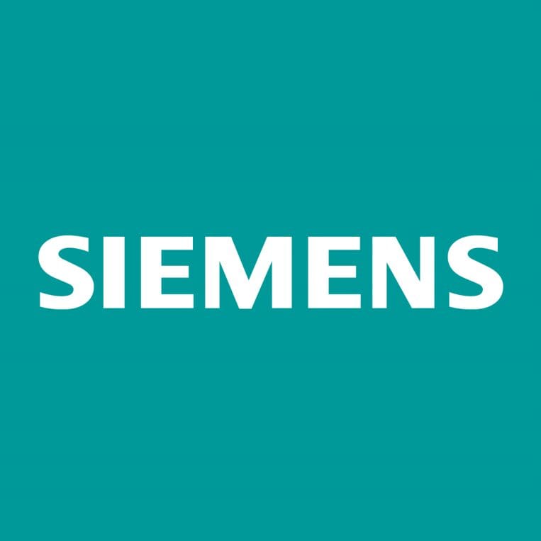 Diagram showing data flow from engineering and automation systems to planning and analytics dashboards, illustrating Siemens' industrial backbone concept.