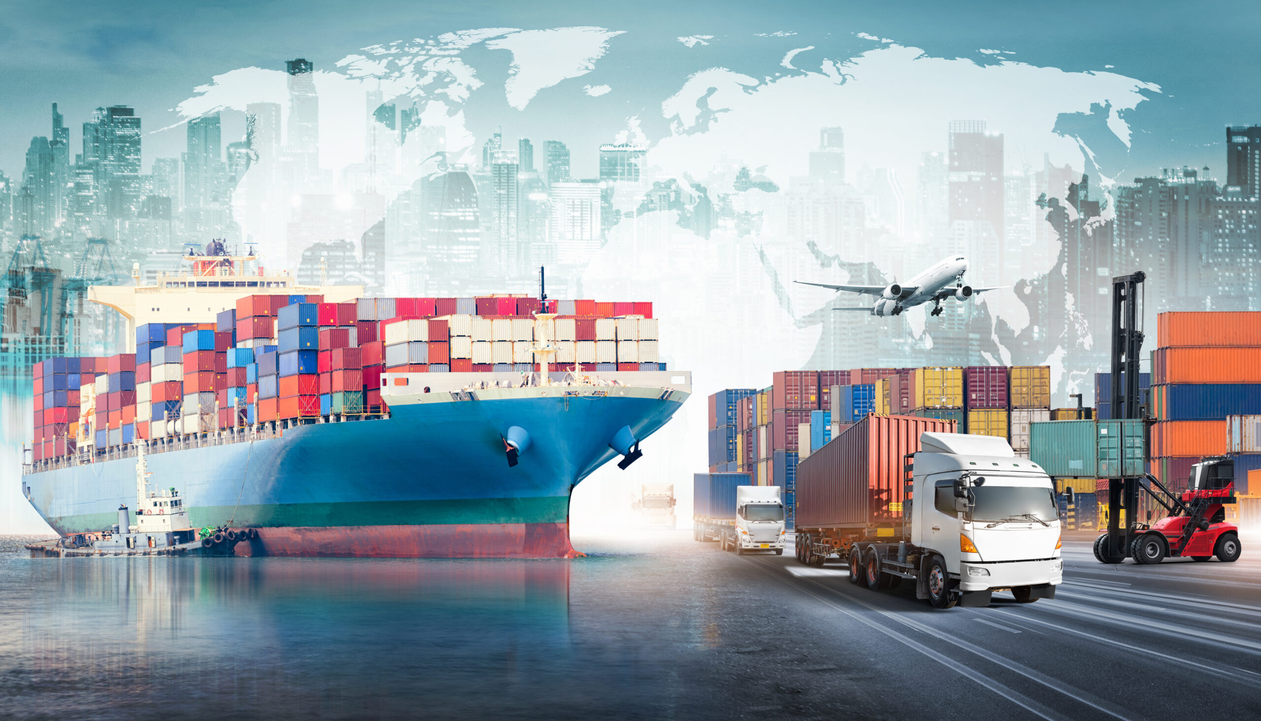A container ship sailing on a rough sea, symbolizing the volatile nature of ocean freight and its underlying financing challenges.
