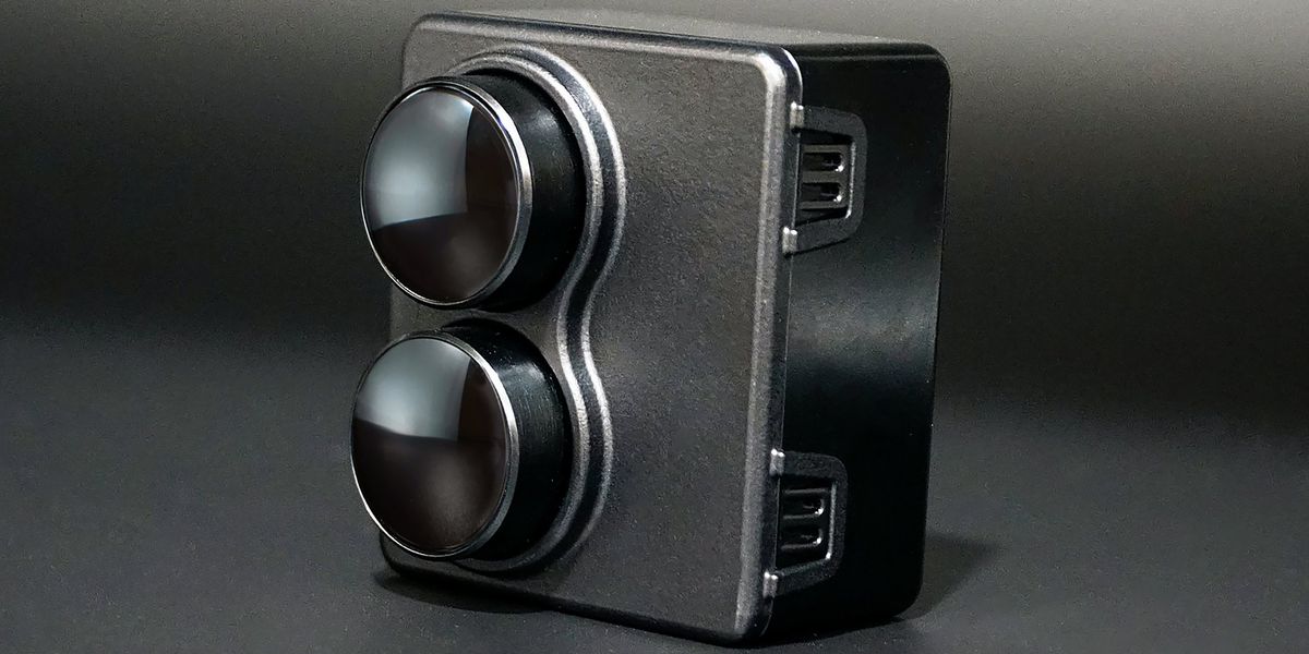 MicroVision Movia S solid-state lidar sensor mounted on vehicle corner