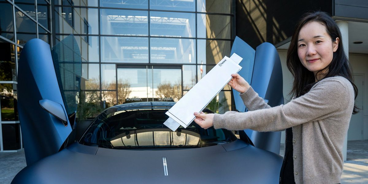 Karma Kaveya coupe showcasing solid-state battery integration with executives