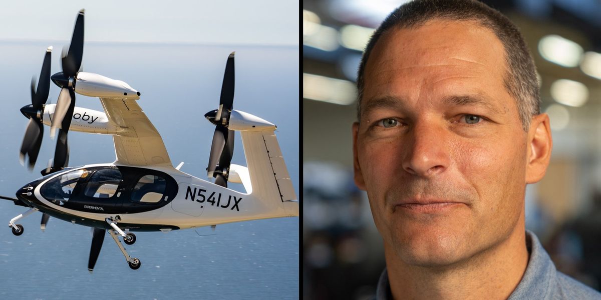 Joby Aviation eVTOL with exposed direct-drive electric motor and propeller