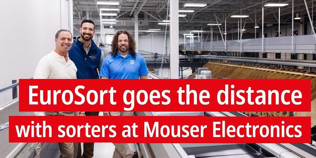 Overview of the EuroSort sorter system at Mouser Electronics' distribution center
