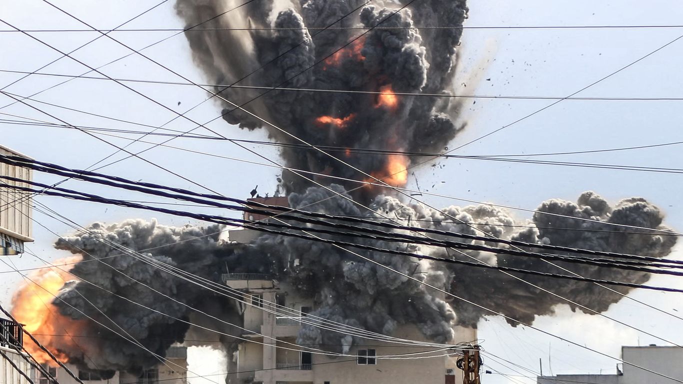 Map of Strait of Hormuz with Israeli jets over Lebanon and oil tankers