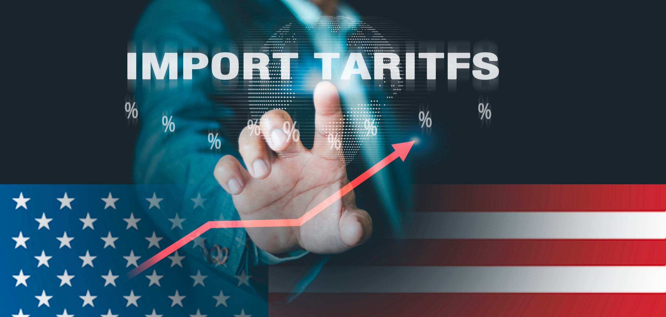 Futuristic AI dashboard analyzing global customs shipments and compliance data